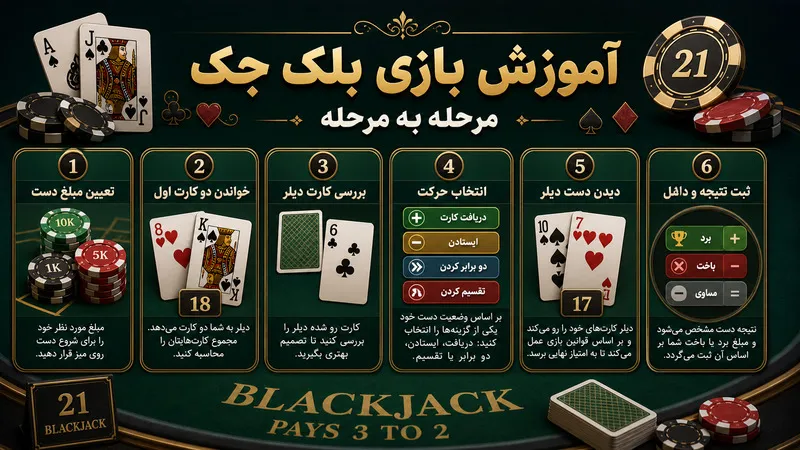 آموزش بازی بلک جک مرحله به مرحله