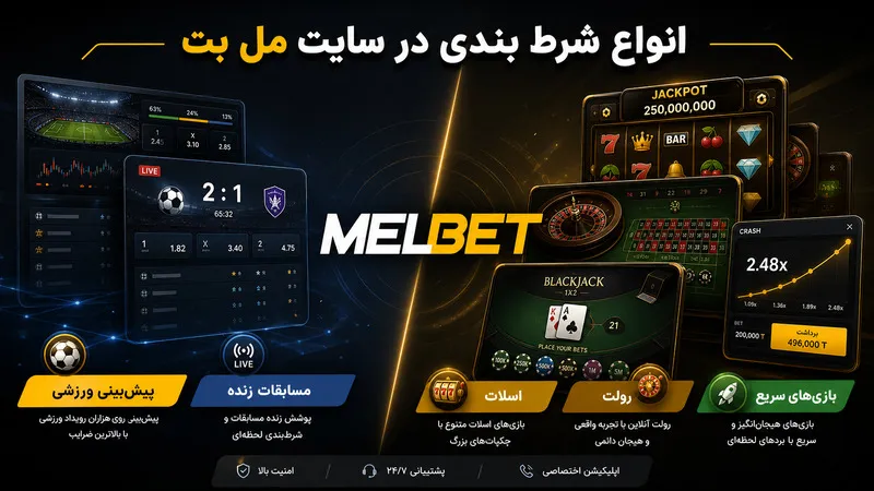 🏆 انواع شرط بندی در سایت مل بت
